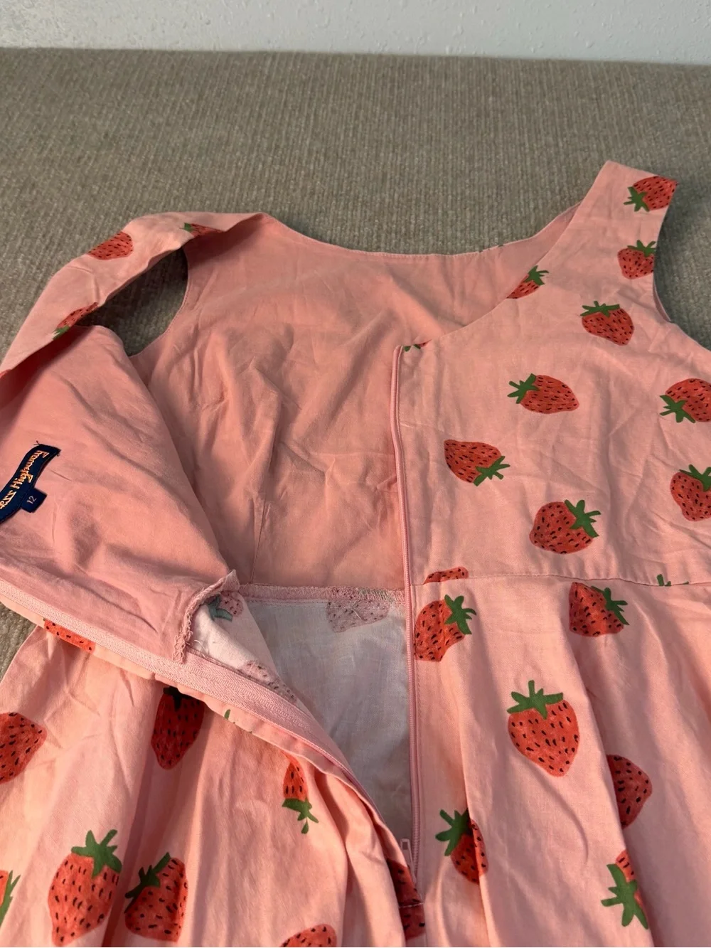 Princess Highway Pink Strawberry Print Cotton Dress Size 12 - Picture 5 of 12
